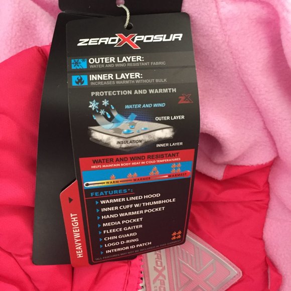 ZeroXposure Pink Winter Hooded Heavyweight Coat Size Medium(5/6) New With Tags - Picture 9 of 9